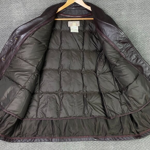 Vintage Sears Leather Jacket With Down Liner Men's 52 Brown Fight Club - Picture 6 of 15